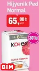 KOTEX HİJYENİK PED NORMAL KOTEX HİJYENİK PED NORMAL